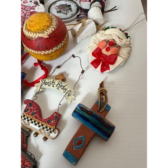 Christmas Ornament Lot Reindeer, Mice, Gingerbread, Mixed lot of Modern and Vint - Picture 15 of 16